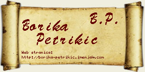 Borika Petrikić vizit kartica